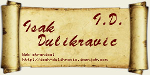Isak Dulikravić vizit kartica